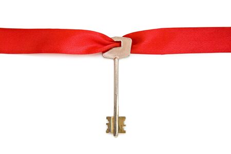 House keys with red ribbonの写真素材