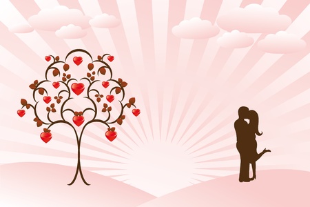 Valentine`s cardのイラスト素材