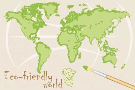 map of eco-friendly world のイラスト素材