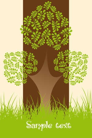 Ecological Background with treeのイラスト素材