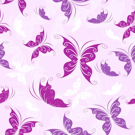 Seamless from color butterfliesのイラスト素材