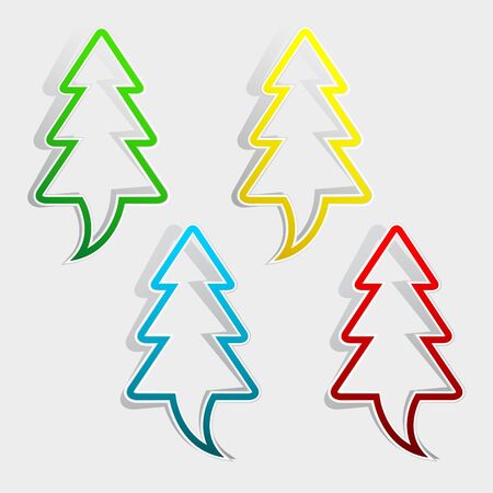 Set of labels - christmas treesのイラスト素材