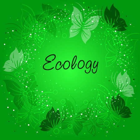 Ecological background with butterfliesのイラスト素材