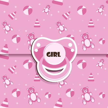 Baby shower - girlのイラスト素材