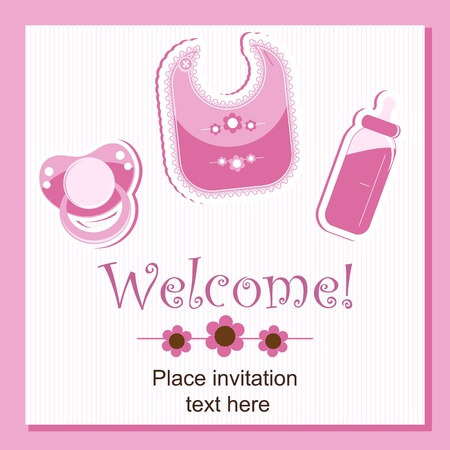 Baby shower - girl のイラスト素材