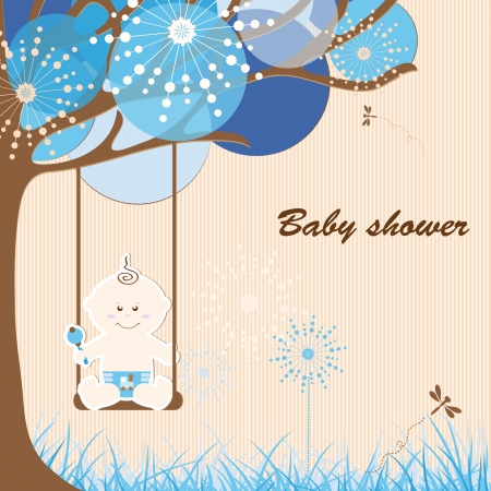 Baby shower - boyのイラスト素材