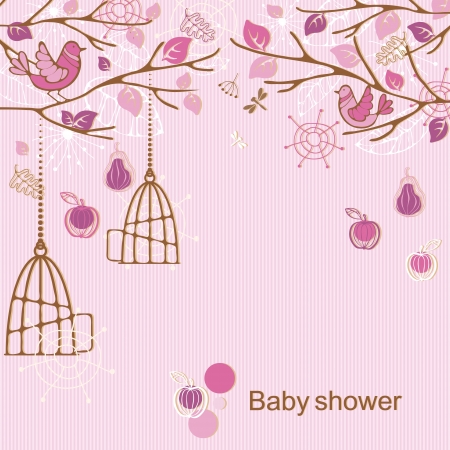 Baby shower - girlのイラスト素材