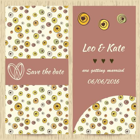 Template for invitation card with a hand-drawn picture. For design invitation, wedding cards, save the dateのイラスト素材