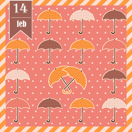 Valentines card with umbrellasのイラスト素材