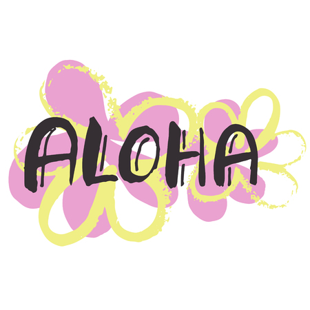Aloha - Hand lettering vector illustration.のイラスト素材