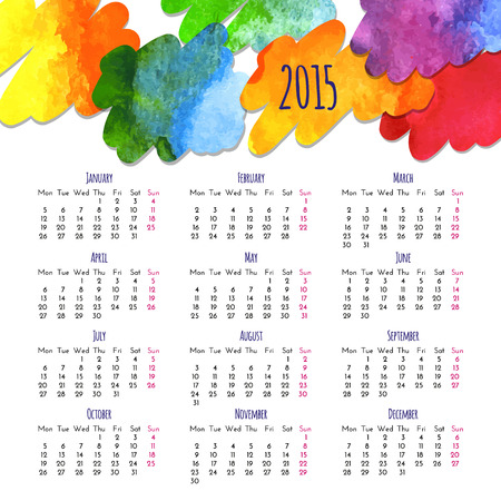 Calendar 2015 vector design templateのイラスト素材