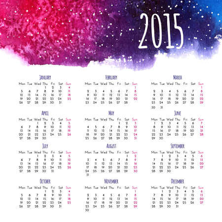 Calendar 2015 vector design templateのイラスト素材