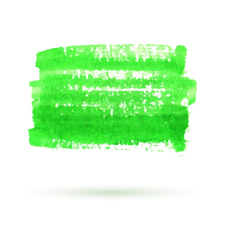 green watercolor banner on white backgroundのイラスト素材