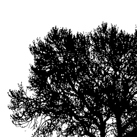 black silhouette of treeのイラスト素材