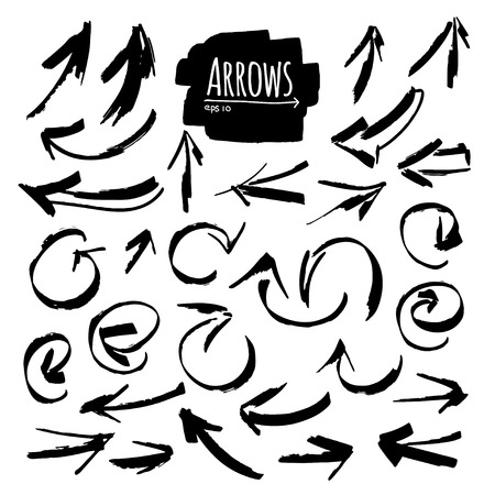 Hand drawn isolated vector arrow collectionのイラスト素材