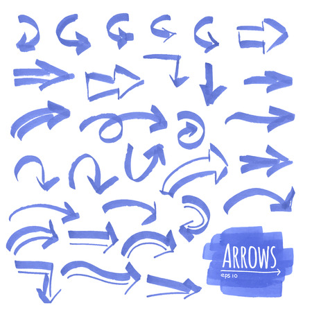Hand drawn isolated vector arrow collectionのイラスト素材