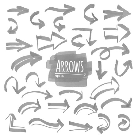 Hand drawn isolated vector arrow collectionのイラスト素材