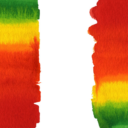 watercolor red, purple, orange, yellow, green abstract backgroundのイラスト素材