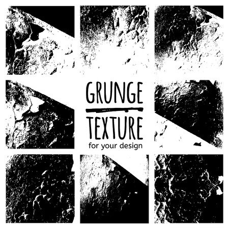 Grunge black textures on white background. Vector set for your designのイラスト素材