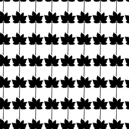 Black leaves seamless pattern background. Vector illustration for your designのイラスト素材