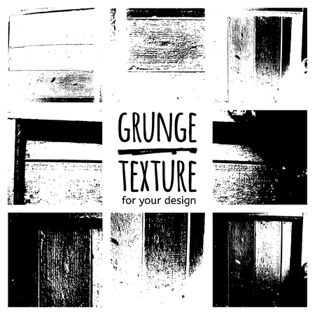 Grunge black textures on white background. Vector set for your designのイラスト素材