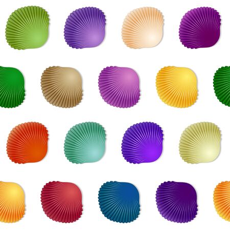 Seamless colorful seashell template background. Vector illustration for your designのイラスト素材