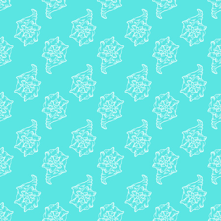 Seamless sketch seashell template background. Vector illustration for your designのイラスト素材