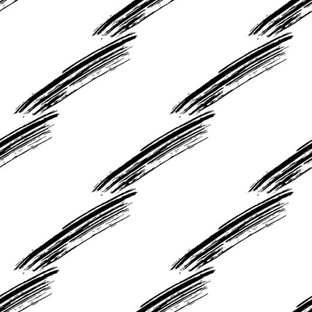Hand drawn brush ink grunge black and white seamless textures. Artwork with abstract background. Vector illustration for your designのイラスト素材