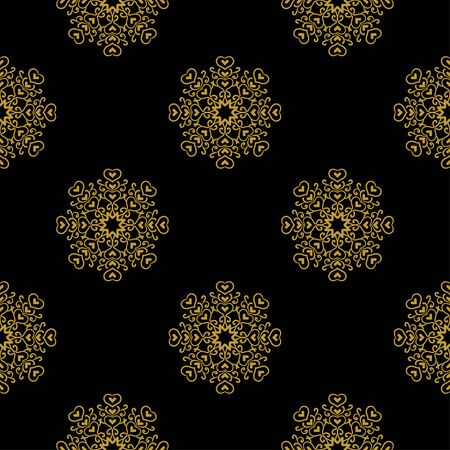 Golden vintage decor seamless pattern. Vector illustration for your designのイラスト素材