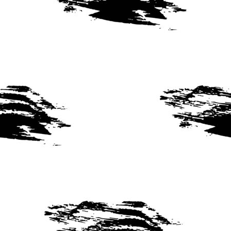 Hand drawn brush ink grunge black and white seamless textures. Artwork with abstract background. Vector illustration for your designのイラスト素材