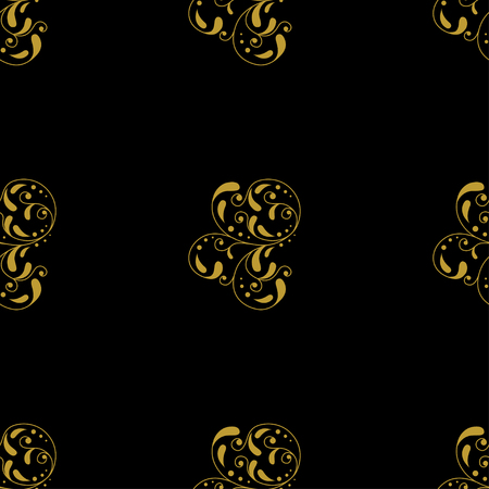 Golden vintage damask decor seamless pattern. Vector illustration for your designのイラスト素材