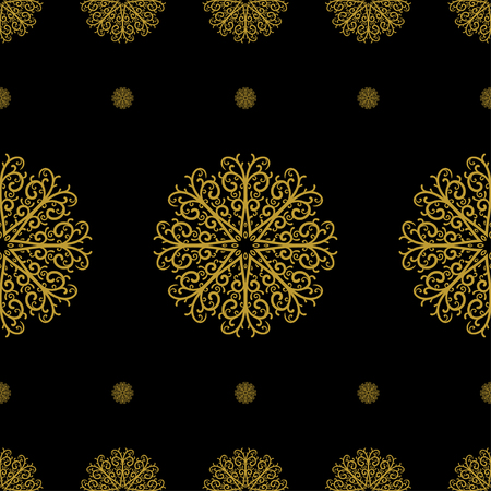 Golden vintage decor seamless pattern. Vector illustration for your designのイラスト素材