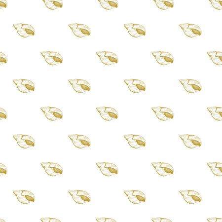 Golden sketch seashell decor seamless pattern. Vector illustration for your designのイラスト素材