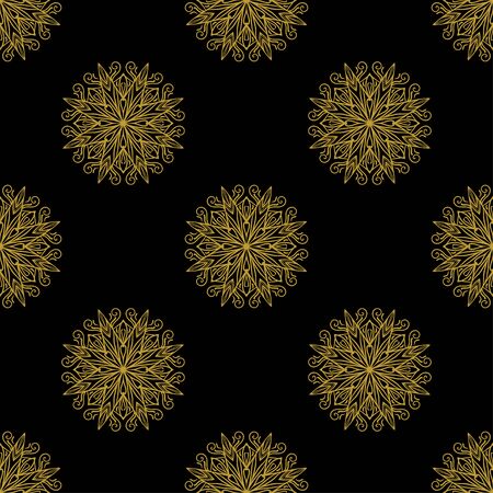 Golden vintage decor seamless pattern. Vector illustration for your designのイラスト素材