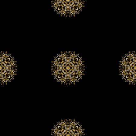 Golden vintage decor seamless pattern. Vector illustration for your designのイラスト素材