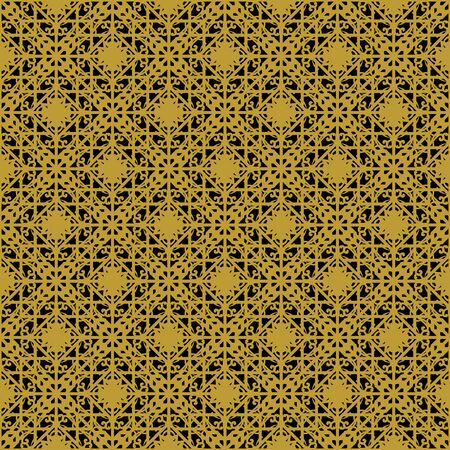 Golden vintage decor seamless pattern. Vector illustration for your designのイラスト素材