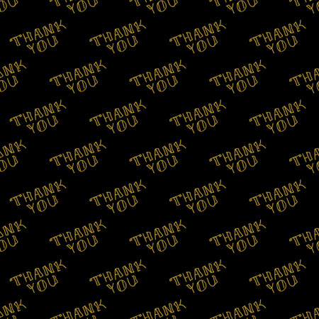 Golden hand lettering thank you decor seamless pattern. Vector illustration for your designのイラスト素材