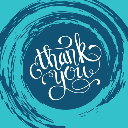 Hand lettering thank you on grunge brush background. Vector illustration for your designのイラスト素材