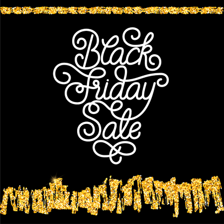 Holiday gift card with hand lettering Black Friday Sale. Vector illustration for your designのイラスト素材