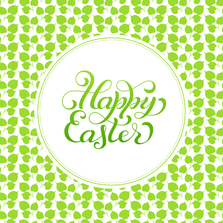 Holiday gift card with hand lettering Happy Easterのイラスト素材