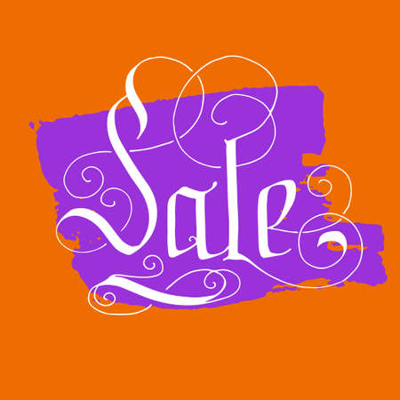 Hand lettering sale on grunge brush background.のイラスト素材