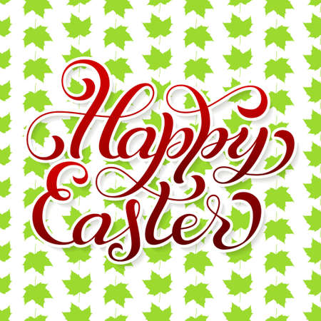 Holiday gift card with hand lettering Happy Easterのイラスト素材