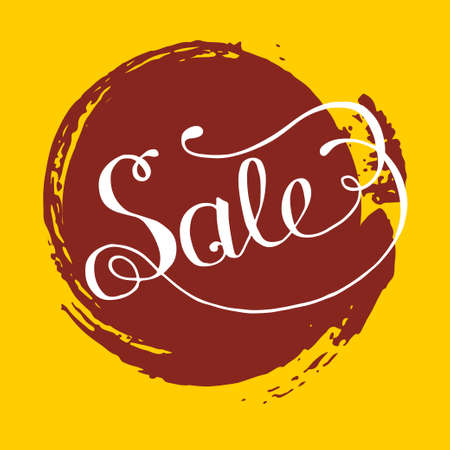 Hand lettering sale on grunge brush backgroundのイラスト素材