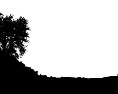 Black forest silhouette. Isolated on white background. Vector ilのイラスト素材