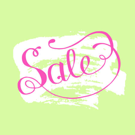 Hand lettering sale on grunge brush background. Vector illustration for your designのイラスト素材
