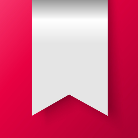 Flag hanging white stickers. Blank templates of a price tags. Empty mockup for a memo and notice. Transparent shadows. Vector illustration for your designのイラスト素材