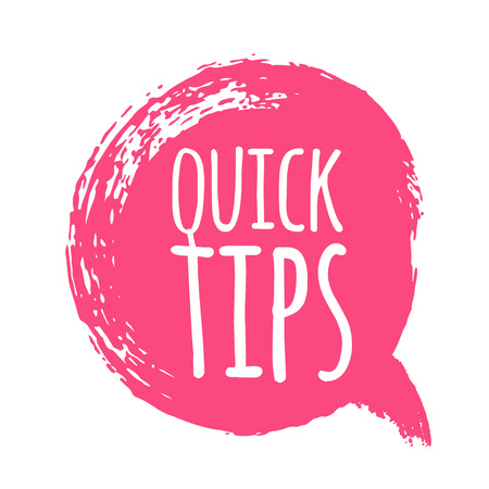 Quick tips badge, helpful tricks logo, label, sticker, emblem and banner isolated on white. Grunge style. Template for a blog, social media, web. Vector illustration for your designのイラスト素材