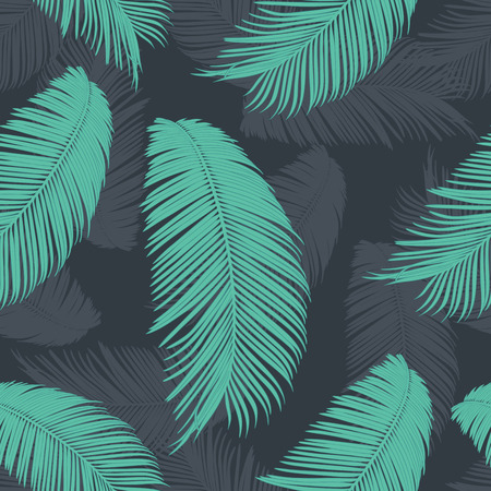 Floral seamless pattern. Palm branch ink sketch. Fashion floral print for a business card, banner, poster, wrapping, fabric, notebook, invitation. Vectorのイラスト素材