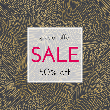 Sele floral cards. Plant in blossom, branch with flower ink sketch. Fashion print for a banner, shopping, discount, invitation. Vector illustration for your social media template designのイラスト素材