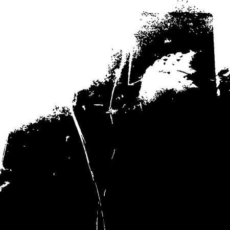 Grunge black textures on white background. Template for a banner, poster, notebook, invitation, retro and urban designs with modern hand drawn ink grunge textures. Vector illustrationのイラスト素材